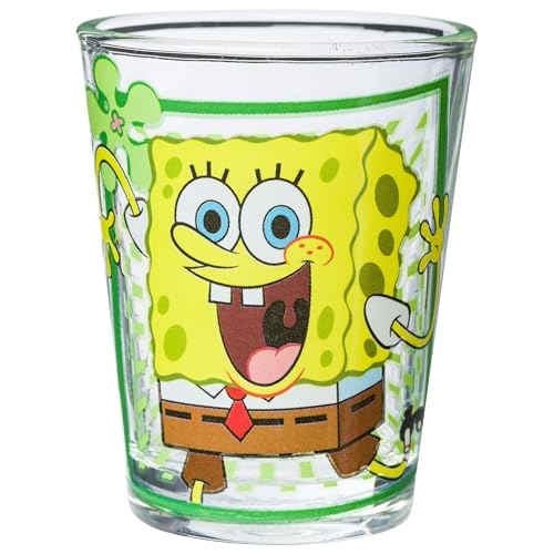 Image of Silver Buffalo SpongeBob SquarePants Poses 4 Pack Mini Glass Set, 1.5 Ounces