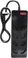 Filtro de Linha iCLAMPER Energia 8 com Proteção contra Surtos Elétricos(DPS) 8 Tomadas, 3 Pinos, 10 Amperes para PC, Notebook, Roteador, Monitor, Impressora, PS5, Alexa e etc, Bivolt, Cabo de 1m Preto