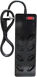 Filtro de Linha iCLAMPER Energia 8 com Proteção contra Surtos Elétricos(DPS) 8 Tomadas, 3 Pinos, 10 Amperes para PC, Notebook, Roteador, Monitor, Impressora, PS5, Alexa e etc, Bivolt, Cabo de 1m Preto