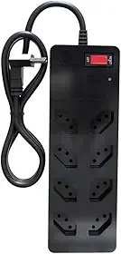 Filtro de Linha iCLAMPER Energia 8 com Proteção contra Surtos Elétricos(DPS) 8 Tomadas, 3 Pinos, 10 Amperes para PC, Notebook, Roteador, Monitor, Impressora, PS5, Alexa e etc, Bivolt, Cabo de 1m Preto