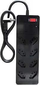 Filtro de Linha iCLAMPER Energia 8 com Proteção contra Surtos Elétricos(DPS) 8 Tomadas, 3 Pinos, 10 Amperes para PC, Notebook, Roteador, Monitor, Impressora, PS5, Alexa e etc, Bivolt, Cabo de 1m Preto