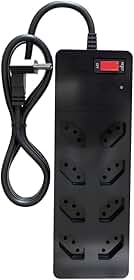 Filtro de Linha iCLAMPER Energia 8 com Proteção contra Surtos Elétricos(DPS) 8 Tomadas, 3 Pinos, 10 Amperes para PC, Notebook, Roteador, Monitor, Impressora, PS5, Alexa e etc, Bivolt, Cabo de 1m Preto
