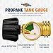 Flame King Propane Tank Gauge Level Indicator, Gas Pressure Meter, Color Coded & Glows in The Dark, Universal for All Cylinders, Solid Brass (2-Pack)