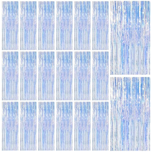 Image of 20 Pack Iridescent Backdrop Party Decorations Tinsel Curtain Party Backdrop Foil Fringe Birthday Decorations Photo Booth Streamer Backdrop Pink Theme Bachelorette Graduation Party Decorations