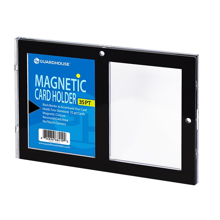 Guardhouse Magnetic-Close Two Trading Card Display Holder Black