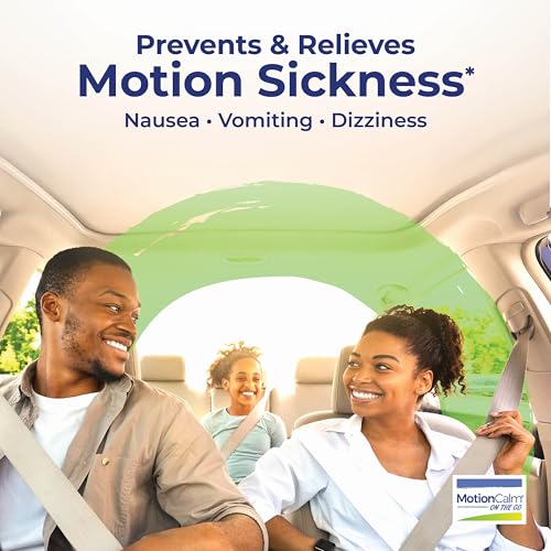 Image of Boiron MotionCalm On The Go Relief for Nausea, Vomiting, or Dizziness associated with Motion Sickness Due to Travel, Amusement Rides, and Video Games or VR - Non-Drowsy - 2 Count (160 Pellets)