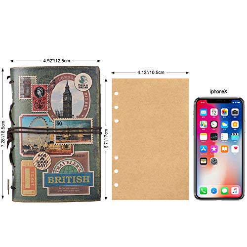 Taccuino agenda in pelle, MALEDEN vintage Traveler...