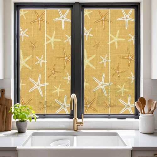 Window Privacy Film Vintage Ginger Yellow Starfish 17.7 x 39.3 miniatura 2