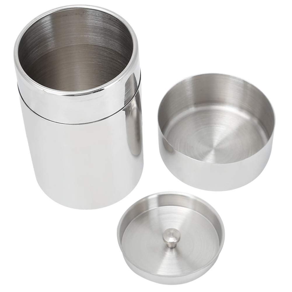 KIMISS Tea Leaf Storage, Portable 304 Stainless Steel Sealed Jar Food Grade Stainless Steel Food Container Cylinder with Lid Small Metal Containers Lids for Outdoors Canister Coffee (Small 400ML)