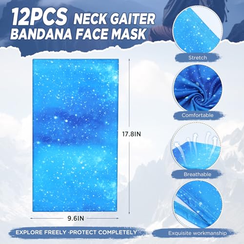 Image of Cuffbow 12 Pack Men Balaclava Neck Gaiter Cooling Breathable Face Mask UV Protection Scarf Hiking Bandana for Men /Women