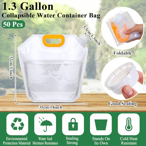 Jingmore Cantimploras plegables de 1.3 galones, bolsas de agua a granel miniatura 2