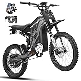 HAPPYRUN G300 Pro Electric Dirt Bike for Adults, 72V 30Ah Battery, 6500W Motor, 50 MPH Speed, 70 Mile Range, 350 Lbs Load Capacity, Hydraulic Brakes (Black)