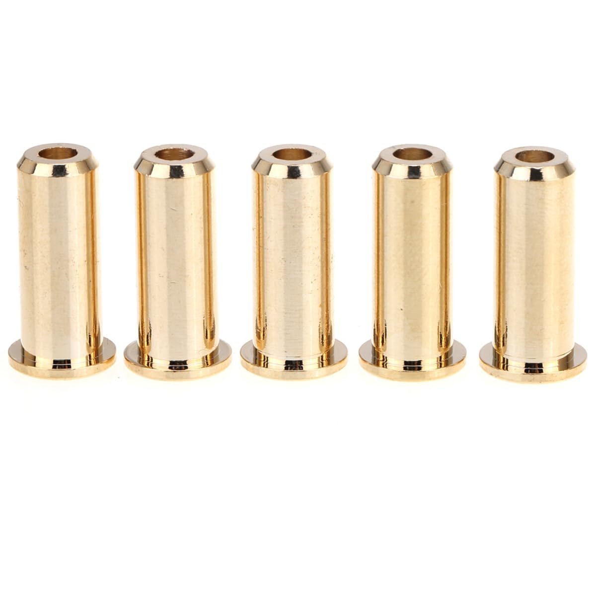Musiclily Pro 25,5mm Boccole Passacorde in Ottone String Ferrules a Tazza per Ponte da Basso Elettrico Jazz Bass/Precision Bass, Dorato (Set di 5
