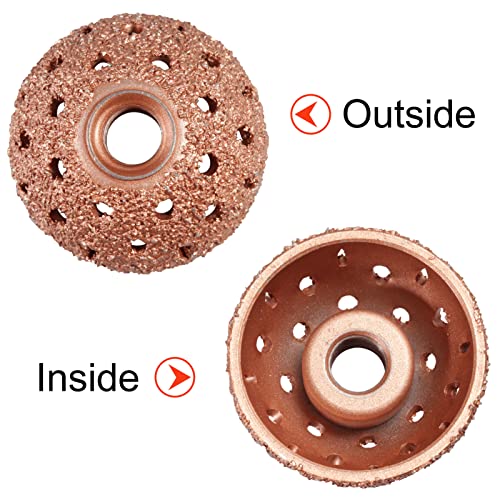 Image of SPEEDWOX 38mm Tire Buffer Wheel Bowl Type Grinding Head Tungsten Steel Tire Repair Tool with 2 Pcs Linking Rod Adapter, for Tire Repair Grinding Pad Grinder Power Tool Accessories