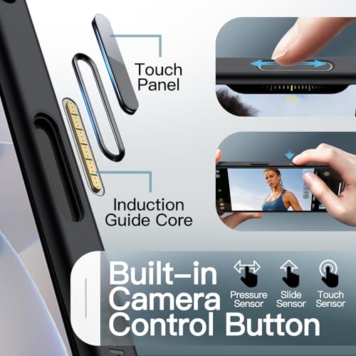 Image of JETech Magnetic Case for iPhone 17 6.3-Inch Compatible with MagSafe, Shockproof Slim Phone Cover with Built-in Camera Control Button, Matte Translucent Back (Black)