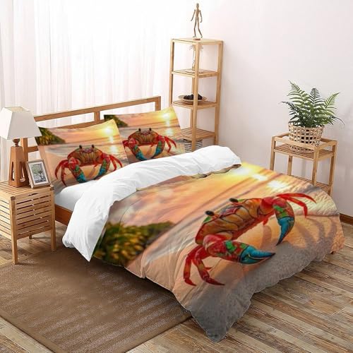 Housse de couette crabe 200x200 cm en microfibre avec zip - 2