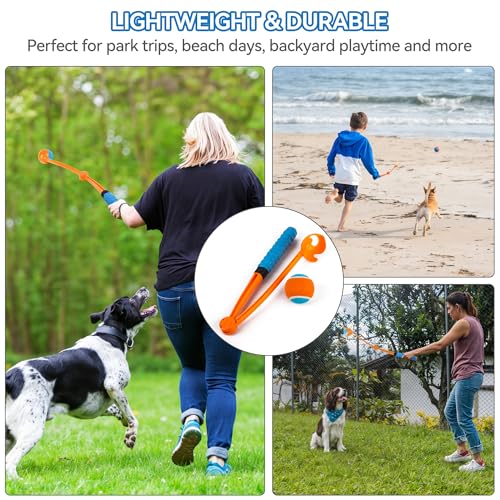 ALL FOR PAWS 63CM ballwurfmaschine Hund | Hundeballschleuder | Klappbarer Ballwerfer mit Tennisball-Griff, inkl. 6.5CM Ball(2.5'') – für Apportiertraining & Outdoor-Spiele
