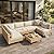 WELYAS Patio Furniture Set 7 Piece Outdoor Sectional Free Combination Outdoor Couch with Thick Cushion All Weather Wicker Patio Conversation Sets for Backyard, Deck, Poolside