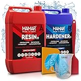 MAMAR Epoxy Resin Plus - Super Clear Epoxy Resin 2 Gallon Kit - Patented Self Leveling UV Resin Kit...