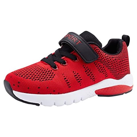 MAYZERO Kids Tennis Shoes Boys Girls Breathable Running Shoes Fashion Sneakers Red Cover