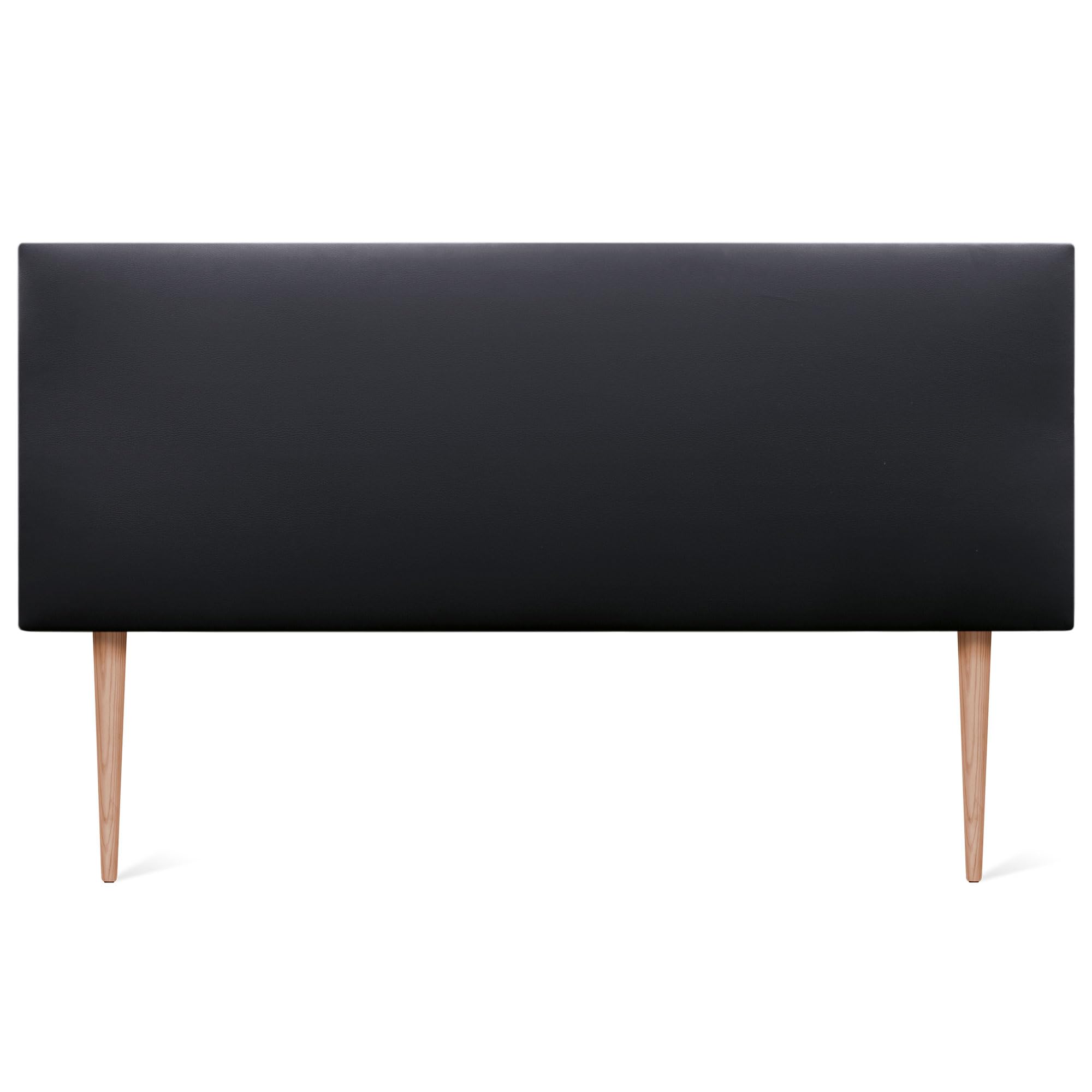 DHOME Cabecero de Polipiel o Tela AQUALINE Liso con Patas cabeceros Cabezal tapizado Cama Lujo (145x105cm con Patas (Camas 120/135/140), Polipiel Negro)