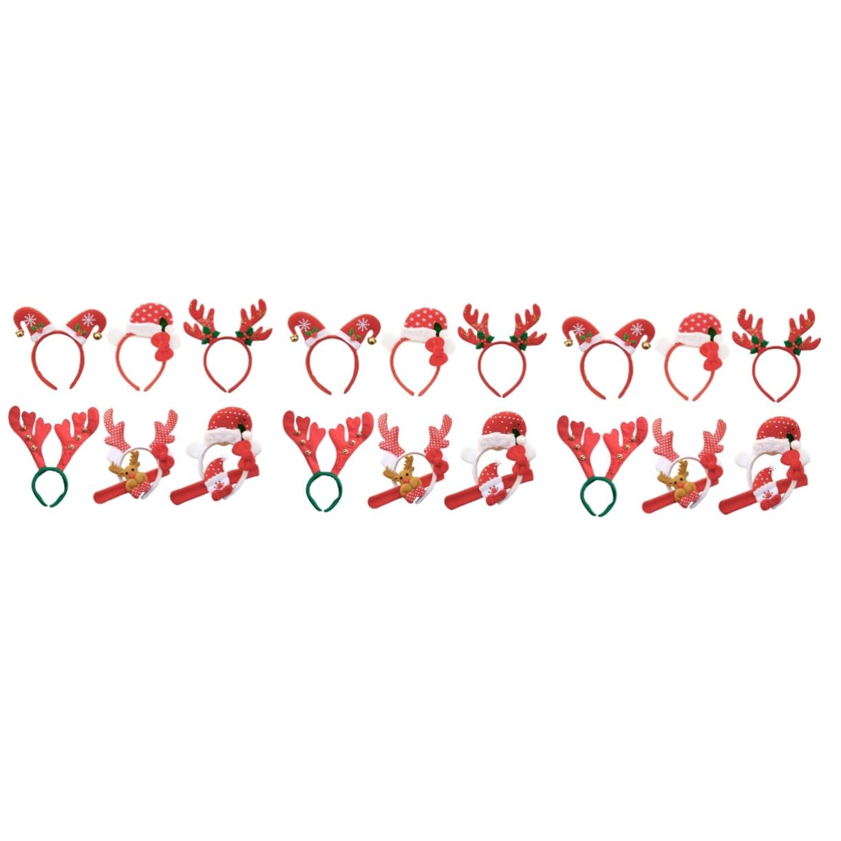Ciieeo Lot De 3 Chapeaux De Noël Lumineux À La Mode Bonnet De Père Noël Bandeau Créatif En Bois De Cerf Pour Fête Scolaire Événements Familiaux 6 Pièces X 3
