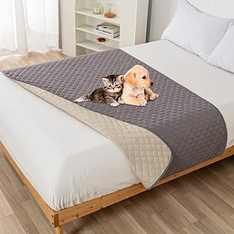 Petbuy Waterproof Dog Bed Cover Anti-Slip Pet Blanket Sofa Couch Car, Furniture Protector for Kids Children Dog Cat,Machine Washable Pet Dog Bed Cover Cat Blanket (30x70 Inch, Gray) Cover