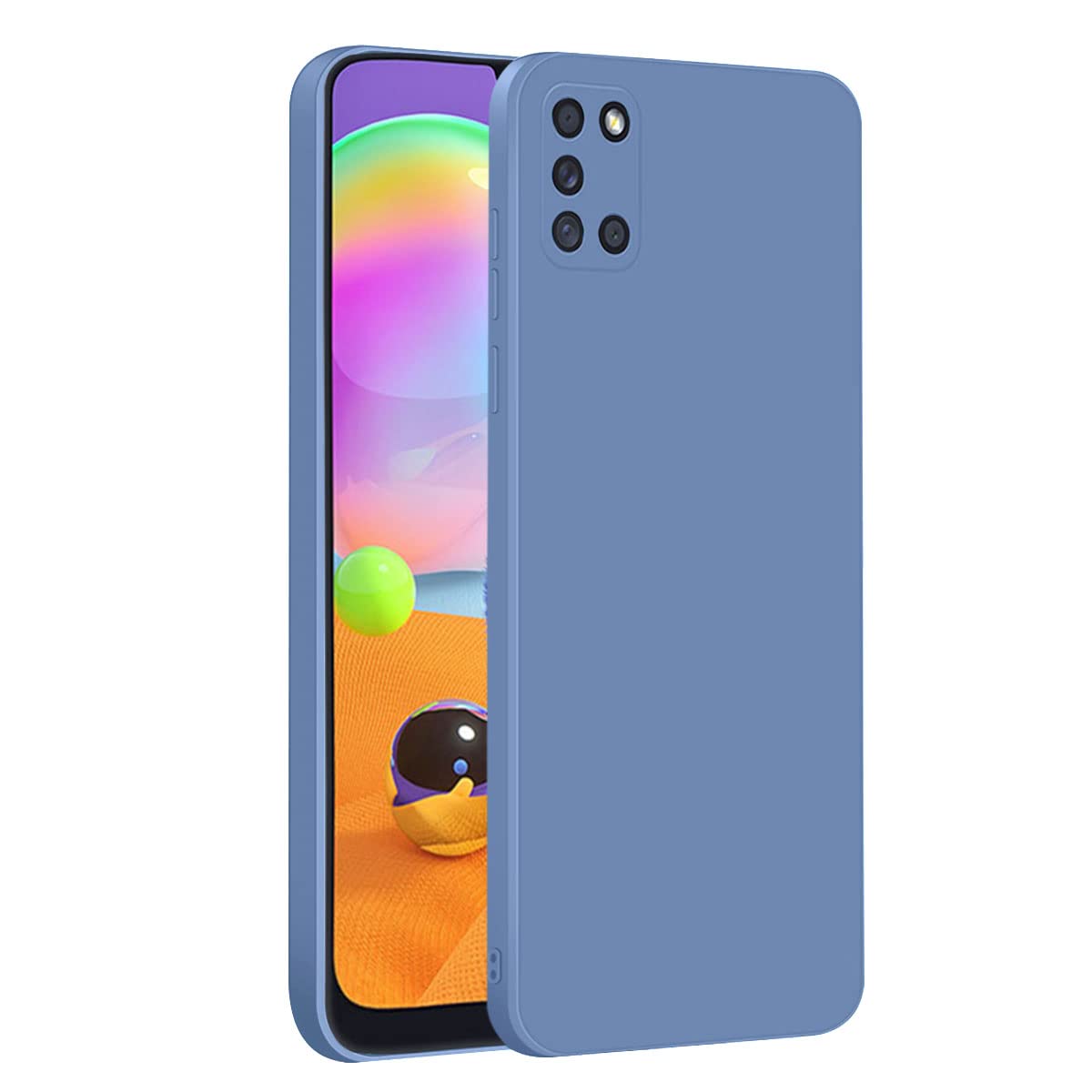 LIRAMARK Silicone Soft Back Cover Case for Samsung Galaxy A31 (Blue)-image-29