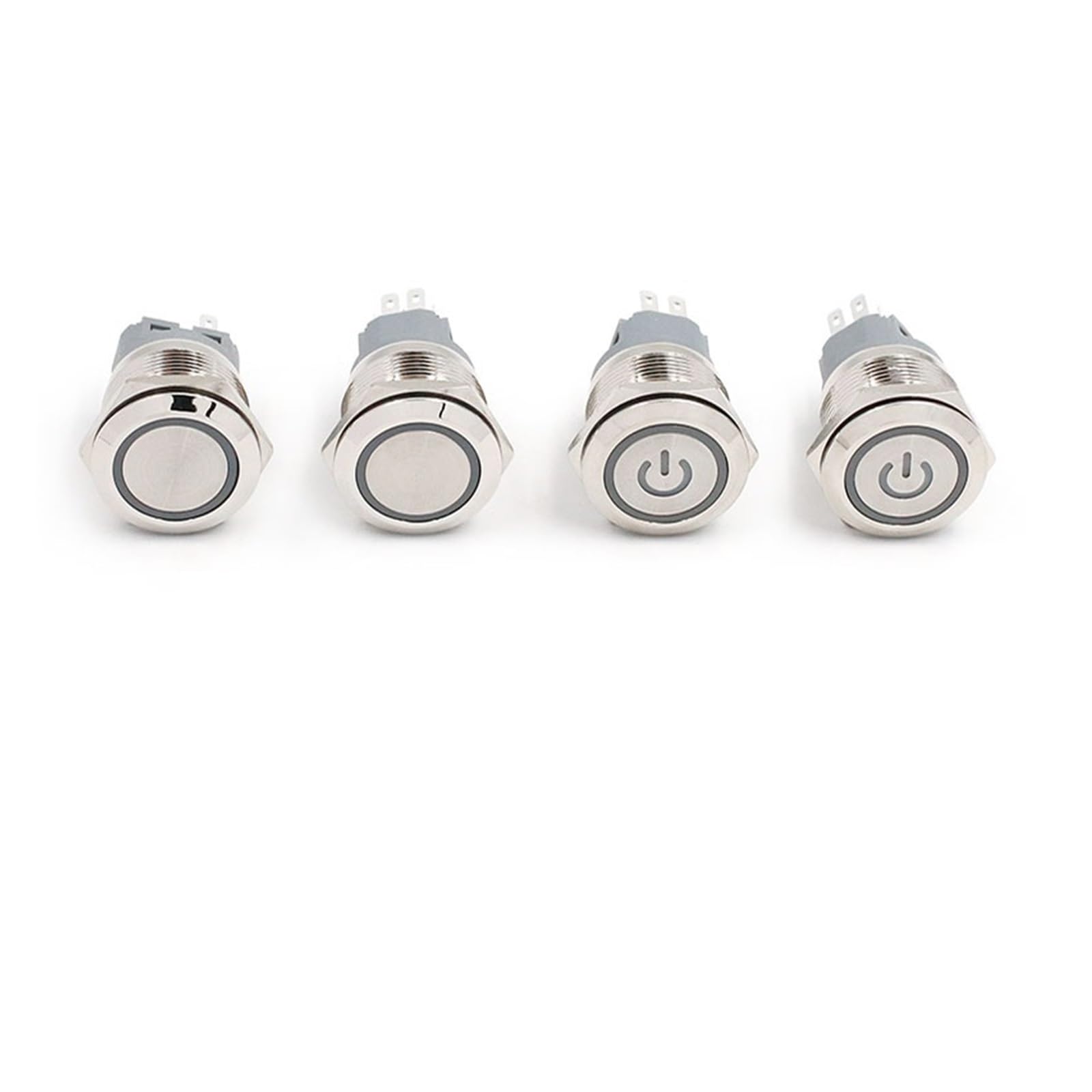 Bouton métallique 22mm interrupteur étanche tricolore RVB 24V verrouillage