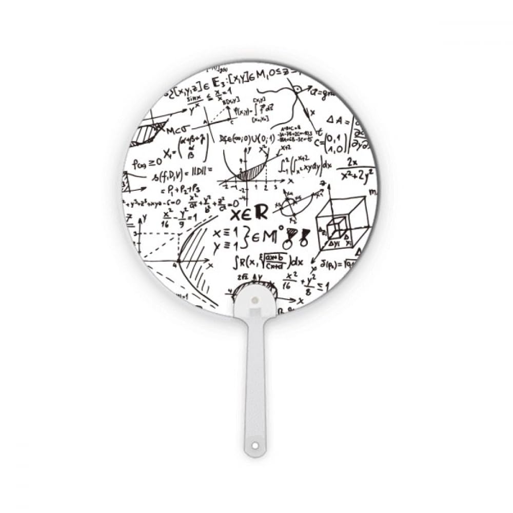 Figure plastique rond portable éventail avec motifs de géométrie et calculus imprimés
