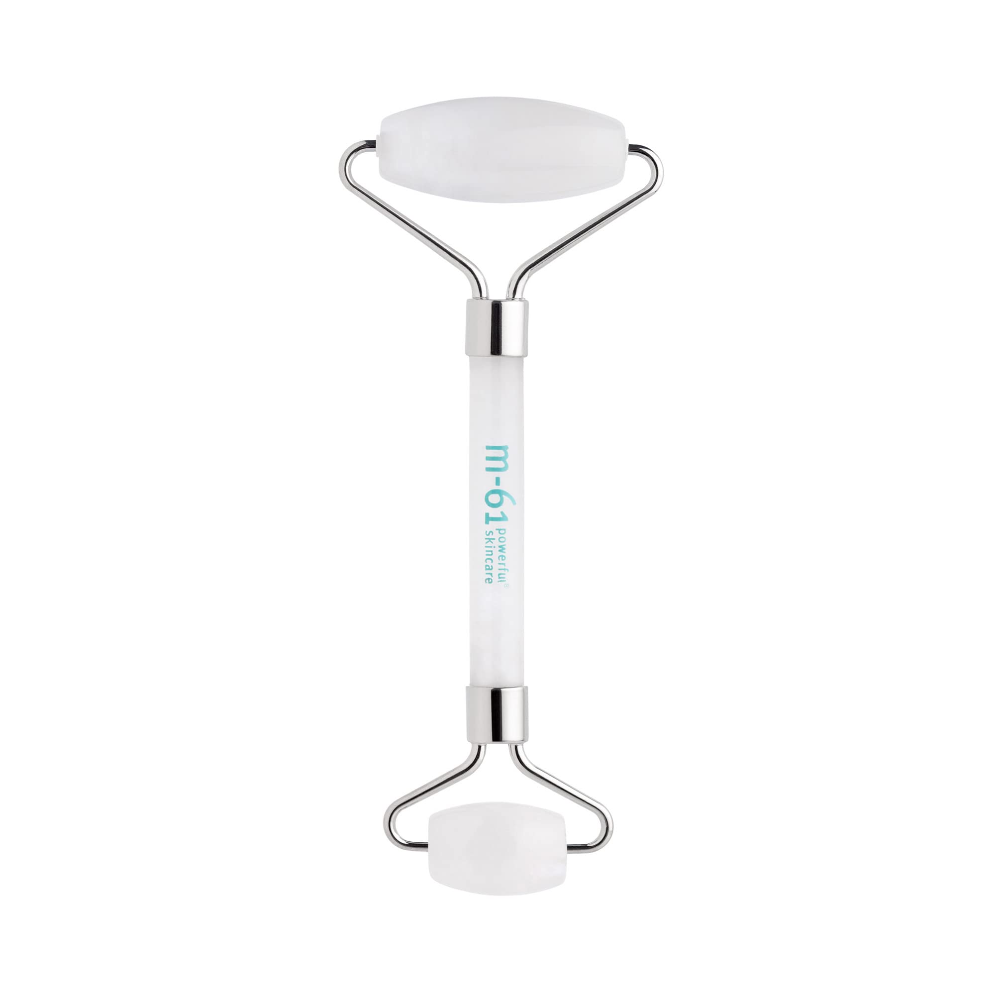 m-61 Clear Quartz Face Roller Dual-Ended De-Puffing Facial Tool To Stimulate Circulation Decrease Inflammation 100 Hand-Carved Natural Clear