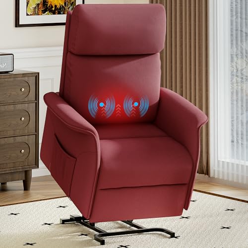 10 Best Massage Chair for Small Person: Compact Comfort with Lift and Heat 10 OKUP Dual Motor Power Lift Recliner Chair for Elderly with Massage and Heat, Electric Recliner Chairs for Adults with Large Seat and Tall Backrest, Infinite Position, Fabric, Burgundy