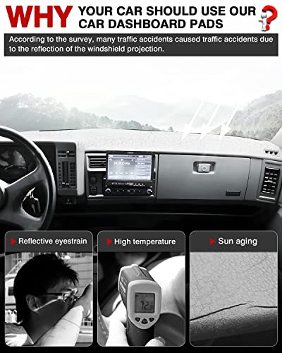 Image of Autorder Dashboard Cover Mat for 1986-1993 Chevy Chevrolet S10 Blazer /GMC S15 Jimmy Sonoma /1991-1994 Oldsmobile Bravada Accessories Dash Cover Flannel Dash Mat Sunshade Glare UV Rays Protector
