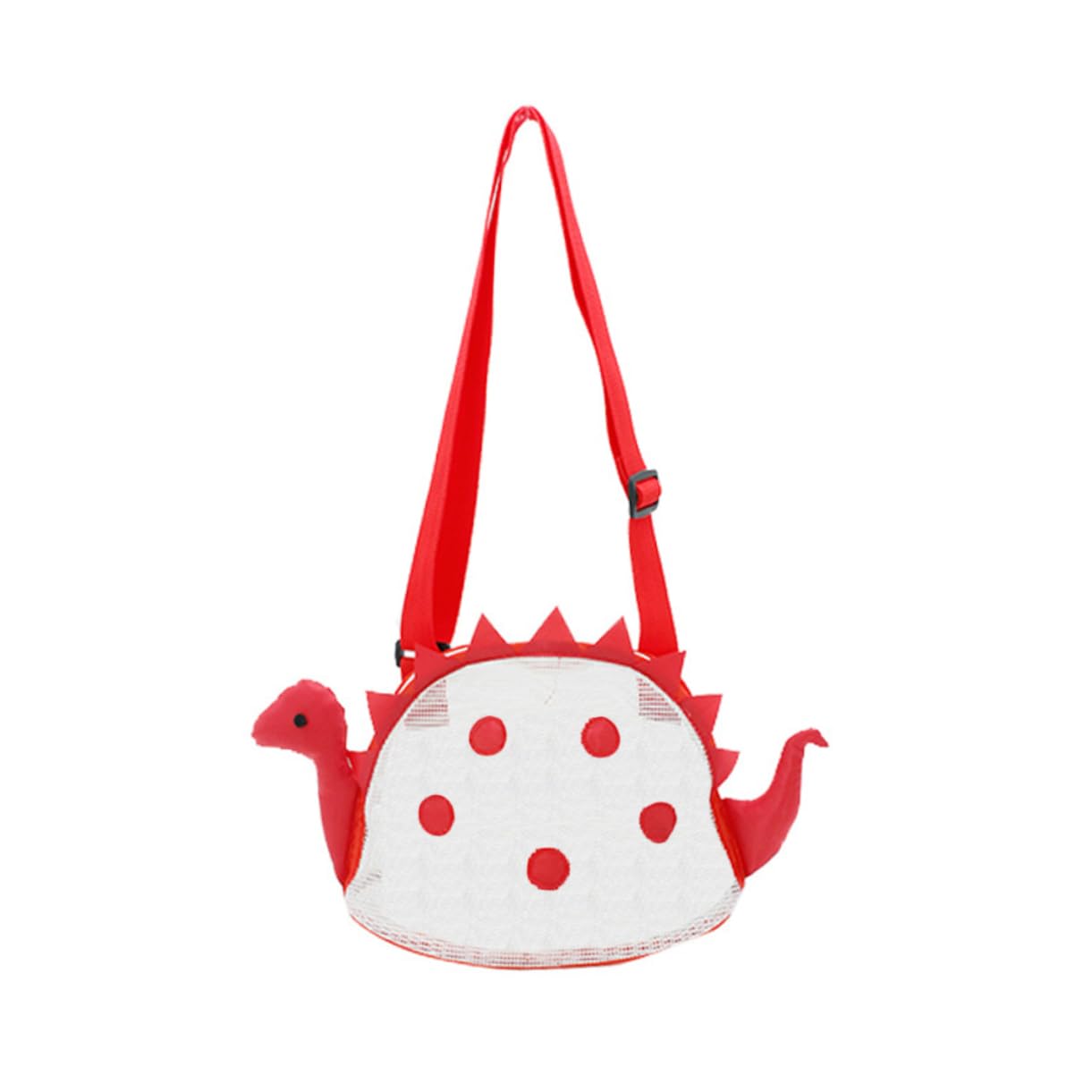 Abaodam Sturdy Mesh Beach Bag Dinosaur Print Kids Toys Storage Beach Bag for Kids Red