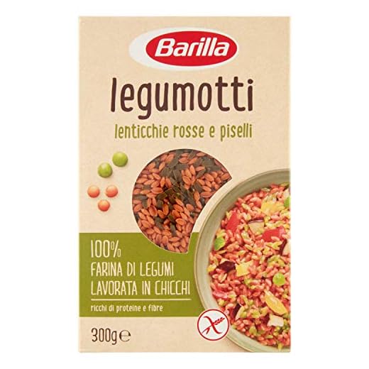 Barilla - Legumotti Lenticchie Rosse e Piselli - Ricchi di Proteine e Fibre - Senza Glutine - Pacco da 300 gr