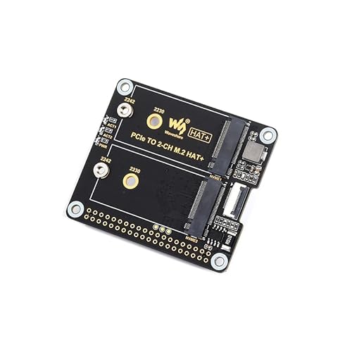 Waveshare PCIe - 2-ch M.2A_v^[ Raspberry Pi 5,2-Ch NVMe Protocolp M.2\bhXe[ghCuA_v^[ M.2 NVMe SSD 2230 2242Ή PCIE X1 Gen2̂ݑΉ