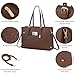 LOVEVOOK Laptop Bag for Women, Fashion Computer Tote Bag Large Capacity Handbag, Leather Shoulder Bag Purse Set, Professional Business Work Briefcase for Office Lady, 2 PCs 15.6-Inch, Coffee