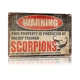 Funny Scorpion, Scorpion Warning, Vivarium, Exotic Pets Security Vintage Metal Sign，Poster Home Wall Decor, For Bedroom, Living Room, Bar, Restaurants,Etc.，Plaque12 X 8 Inch