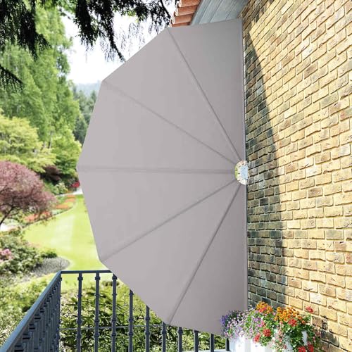 Abanico lateral plegable gris contra viento y miradas en tu terraza 2