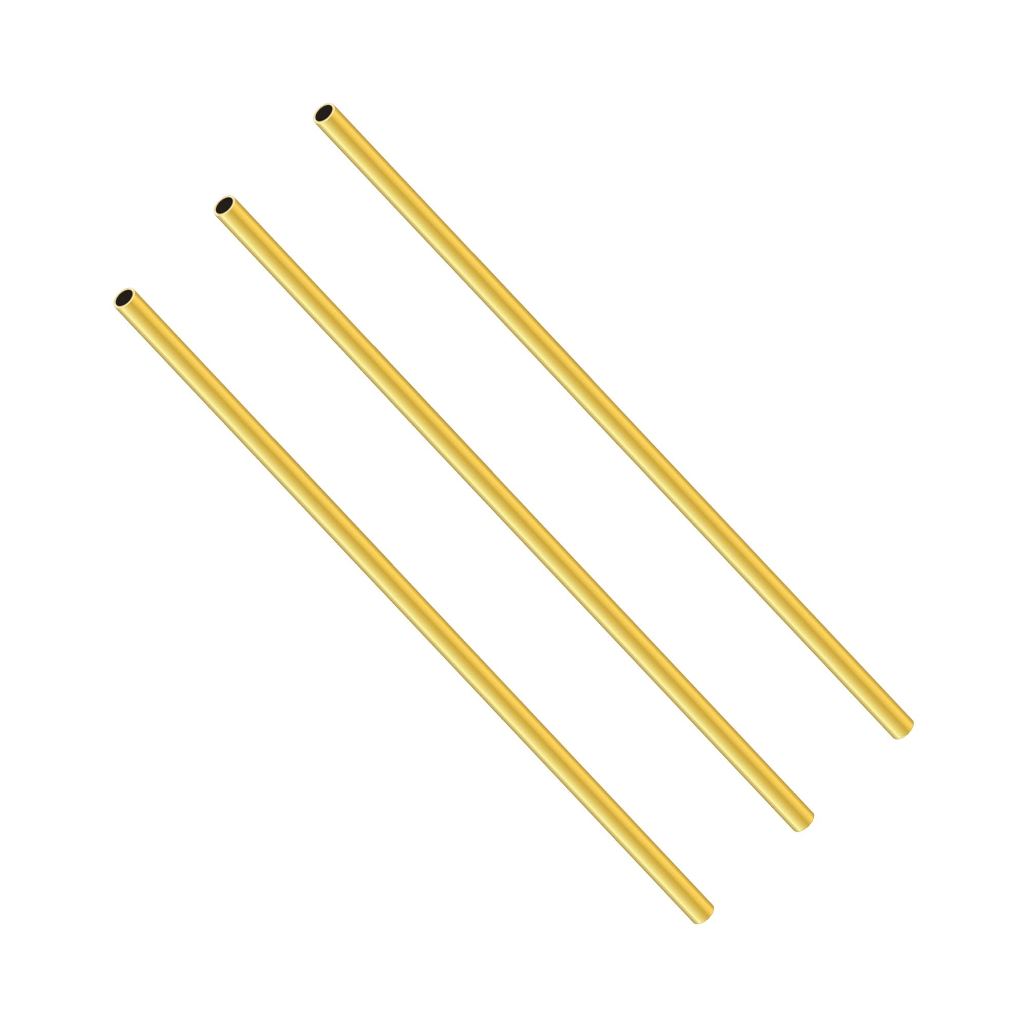 LAVMHAB Round Brass Tube 2.5mm OD x 0.3mm Wall Thickness x 200mm Length, Seamless Round Brass Pipes Tubing for DIY Craft (3 Pcs)