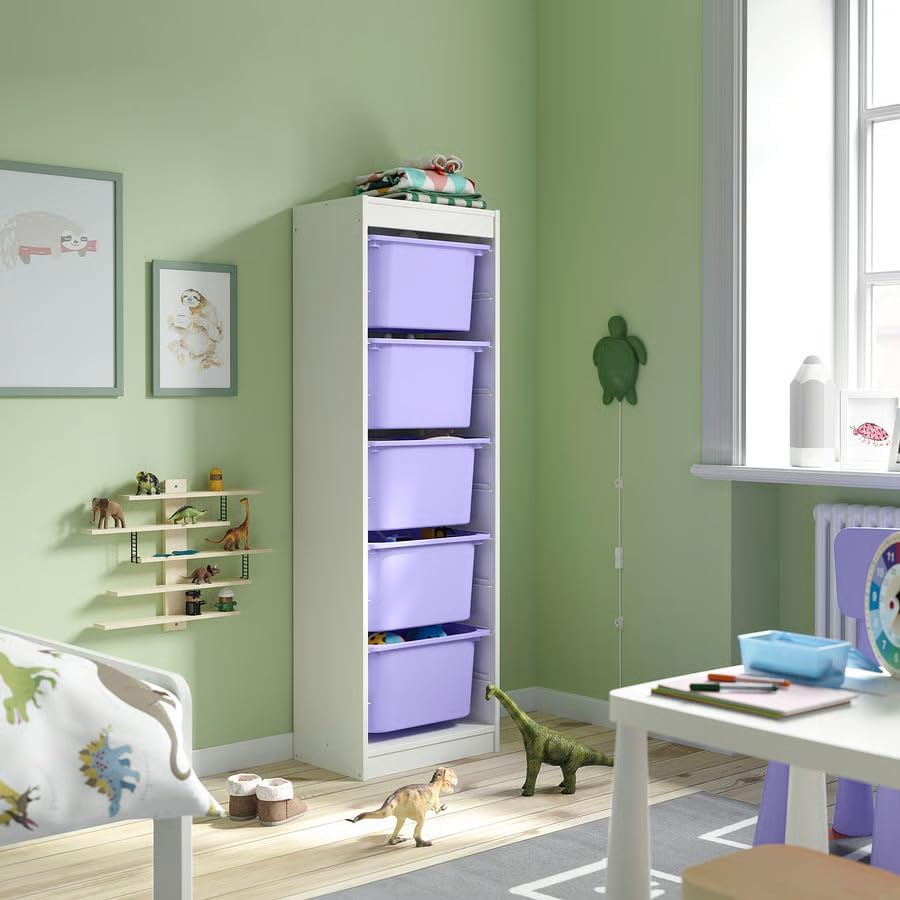 TROFAST Storage combination with boxes, white FRAME 46x30x145 cm- ikea trofast storage boxes - Office essential frame with storage boxes white (LILAC)