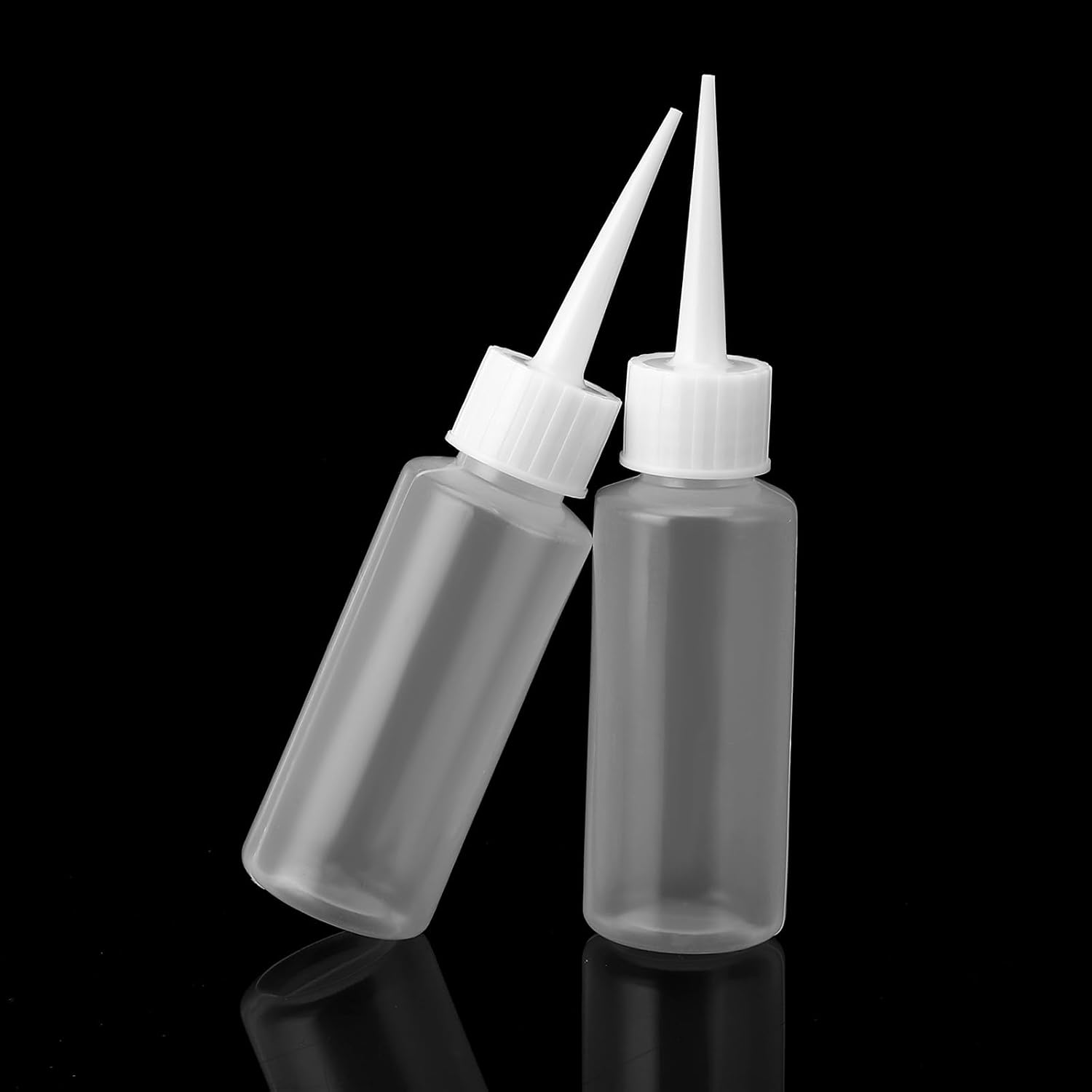 LLOUSSAK 10pcs 50ml Plastic Squeeze Bottles Glue Bottles Precision Tip Applicator Bottle Color Bottles for Hair Salon, Paint Art, Craft, Liquids, Glue