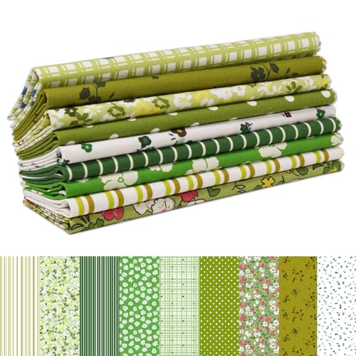 Tissu imprimé pour le matelassage et patchwork, 9 coupons en coton pour ateliers créatifs