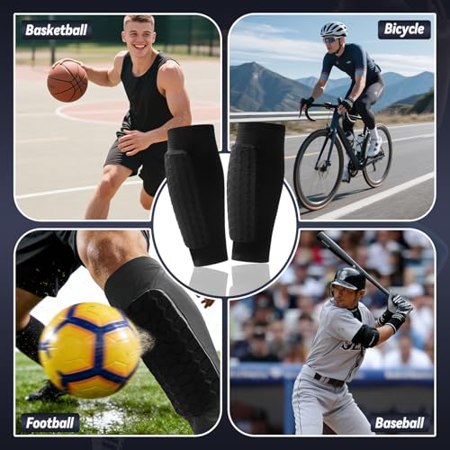 Ski Shin Guards Gel Pads, Ski Shin Guard Sleeves, Shin Pads Boys Teens - Superior Impact Absorption, Breathable Lightweight Protective Gear for Football, Skiing & Sports - Image 7