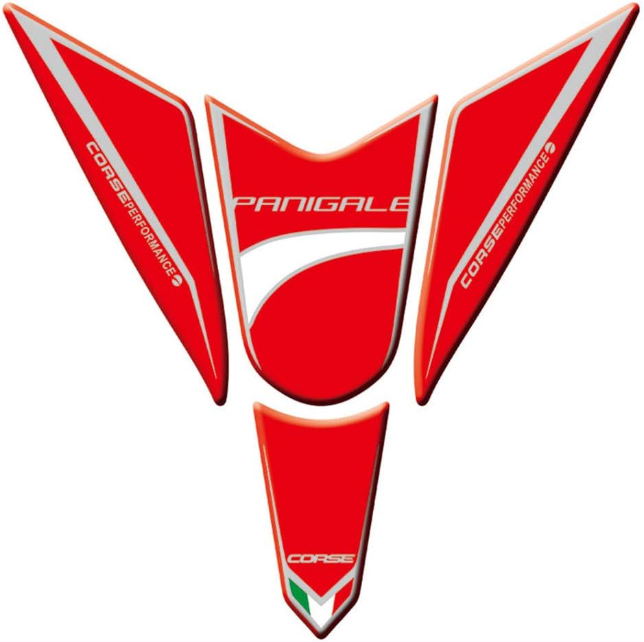 Motorcycle Resin Tank Pad Sticker Decal Tank Protector Emblem Compatible with Ducati Panigale 1299 S 959 2015-2016 (Red)