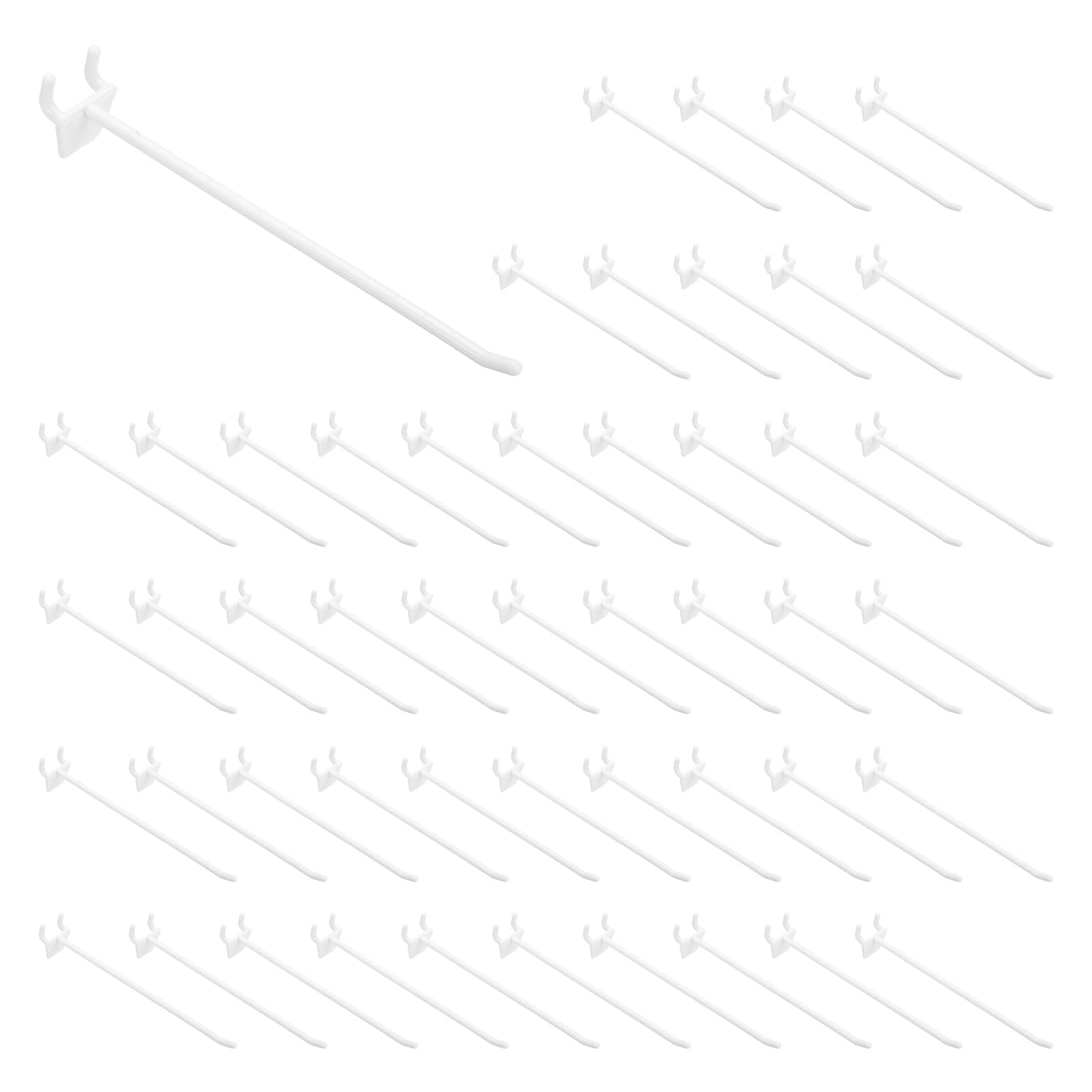 Crochet pour panneau perfore en plastique de 20,3 cm sourcing map | Lot de 50 crochets blancs