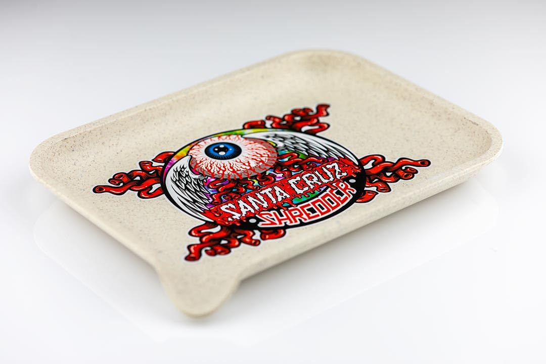 Santa Cruz Shredder Flying Eyeball White Tray - Smooth Rounded Edges, Spout for Easy Filling - Durable Design for Effortless Experience - Small