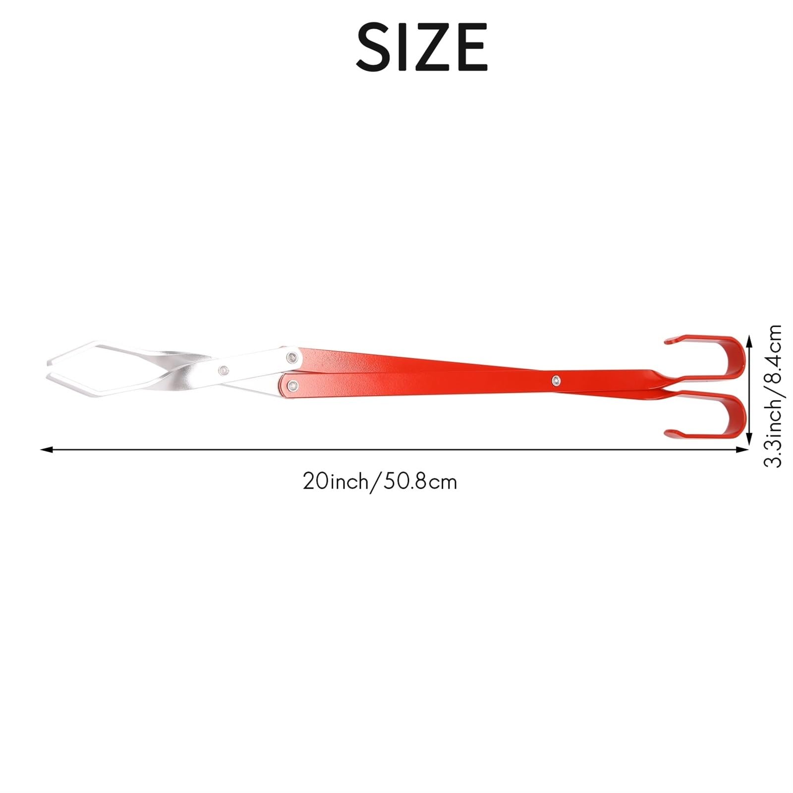Stainless Grill Tongs, Zacisk węglowy do grilla czerwony 50,8 x,4 cm