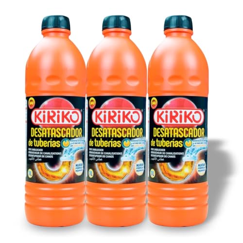Desatascador de Tuberías Liquido • Desatasca y Limpia WC y Tuberías • Muy Potente y Fuerte • Pack Ahorro 3 Unidades
