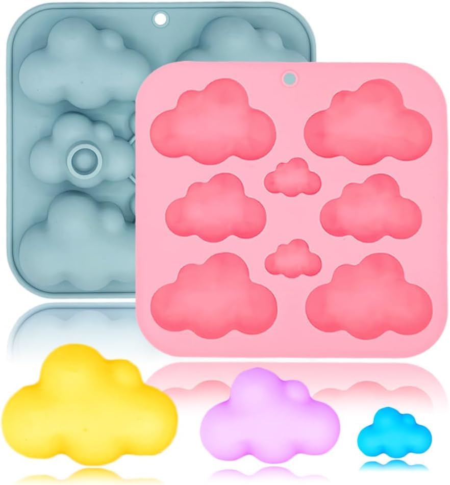 1 Pack Cute Cloud Silicone Molds 3D Cloud Themed Baking Mould Ice Cube Tray DIY Baking Tool for Chocolate Cake Dessert Candy Mousse Pastry Handmade Soap Cupcake Topper-image-20
